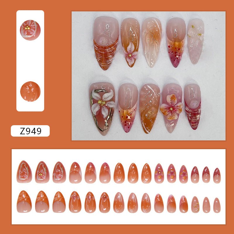 Nail Stickers Removable Nail Simple French Flower - Body Bliss Essentials