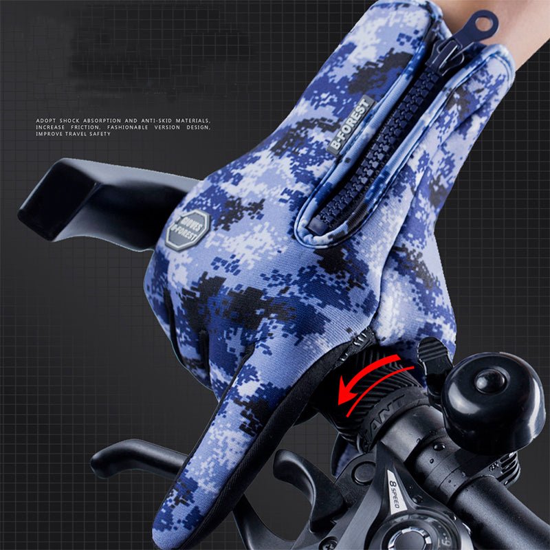Winter Gloves Touch Screen Riding Motorcycle Sliding Waterproof Sports Gloves With Fleece - Body Bliss Essentials