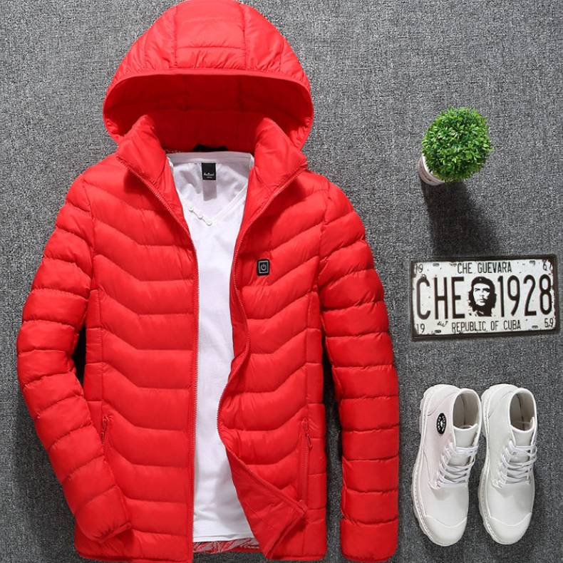 Winter Heated Jacket USB Electric Cotton Coat Zip - up Heater Thermal Clothing Heating Vest For Men - Body Bliss Essentials