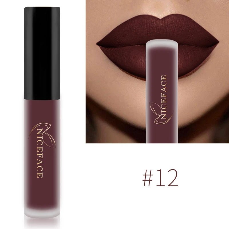 Nude Liquid Lipsticks Waterproof Velvet Matte Lip Gloss Long Lasting - Body Bliss Essentials