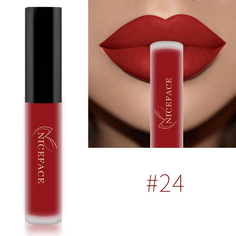 Nude Liquid Lipsticks Waterproof Velvet Matte Lip Gloss Long Lasting - Body Bliss Essentials