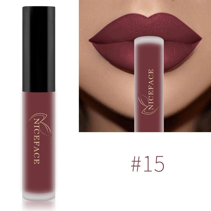Nude Liquid Lipsticks Waterproof Velvet Matte Lip Gloss Long Lasting - Body Bliss Essentials