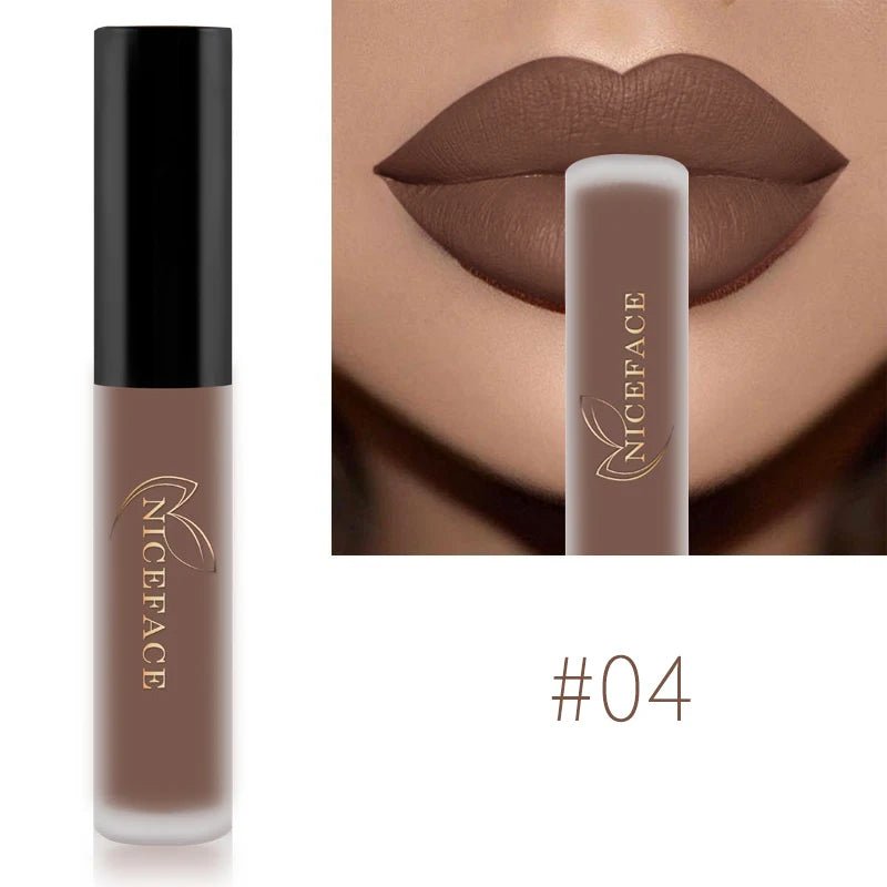 Nude Liquid Lipsticks Waterproof Velvet Matte Lip Gloss Long Lasting - Body Bliss Essentials