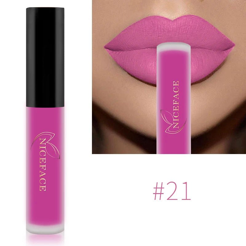 Nude Liquid Lipsticks Waterproof Velvet Matte Lip Gloss Long Lasting - Body Bliss Essentials