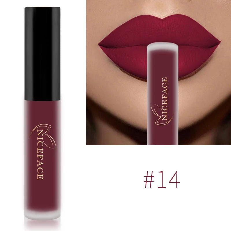 Nude Liquid Lipsticks Waterproof Velvet Matte Lip Gloss Long Lasting - Body Bliss Essentials