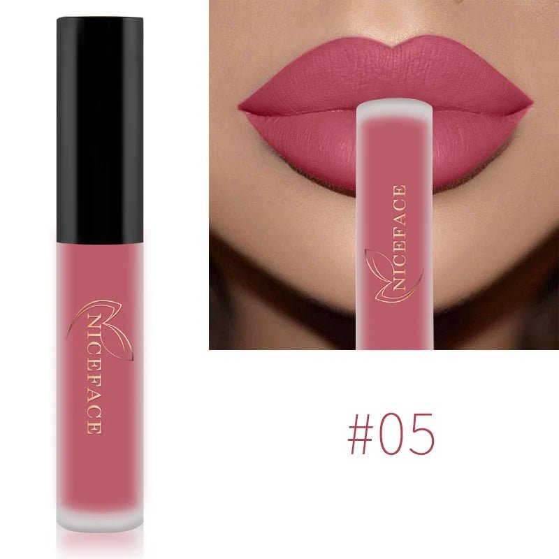 Nude Liquid Lipsticks Waterproof Velvet Matte Lip Gloss Long Lasting - Body Bliss Essentials