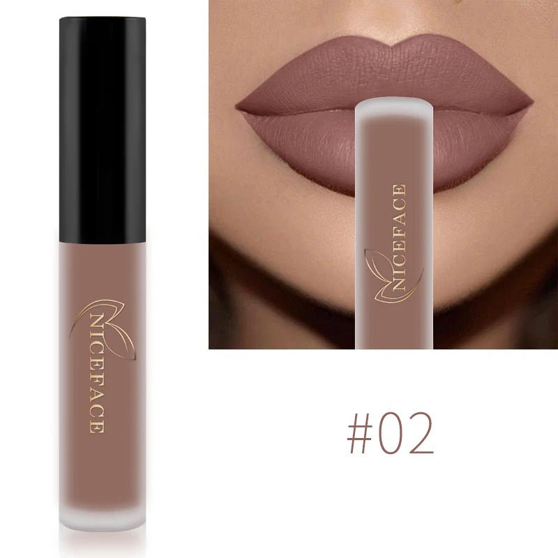 Nude Liquid Lipsticks Waterproof Velvet Matte Lip Gloss Long Lasting - Body Bliss Essentials