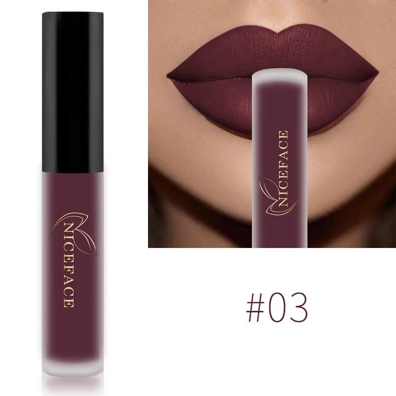 Nude Liquid Lipsticks Waterproof Velvet Matte Lip Gloss Long Lasting - Body Bliss Essentials