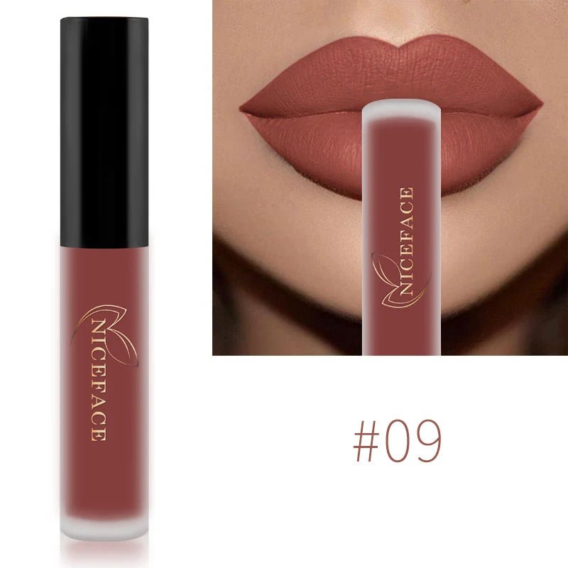Nude Liquid Lipsticks Waterproof Velvet Matte Lip Gloss Long Lasting - Body Bliss Essentials