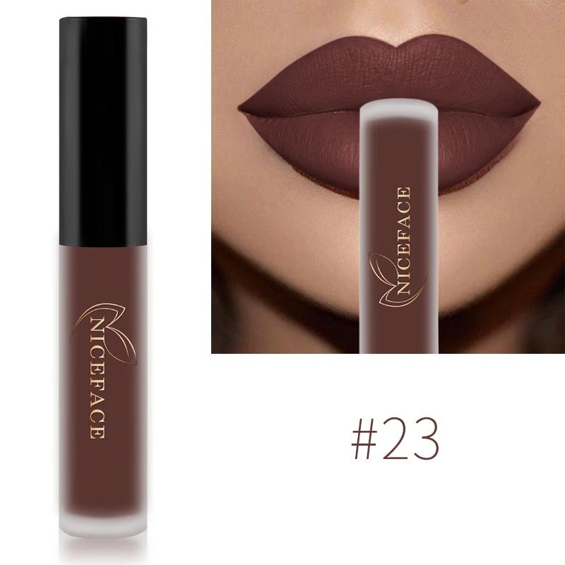 Nude Liquid Lipsticks Waterproof Velvet Matte Lip Gloss Long Lasting - Body Bliss Essentials