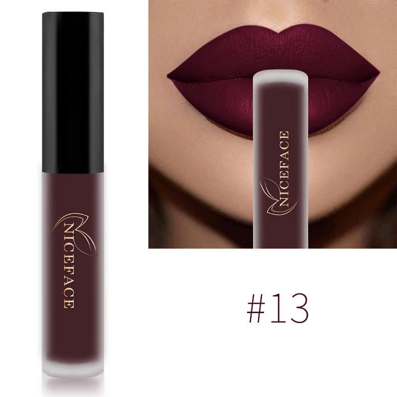 Nude Liquid Lipsticks Waterproof Velvet Matte Lip Gloss Long Lasting - Body Bliss Essentials