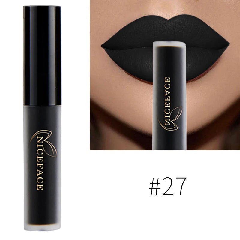 Nude Liquid Lipsticks Waterproof Velvet Matte Lip Gloss Long Lasting - Body Bliss Essentials