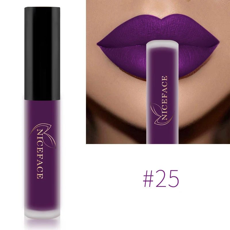 Nude Liquid Lipsticks Waterproof Velvet Matte Lip Gloss Long Lasting - Body Bliss Essentials