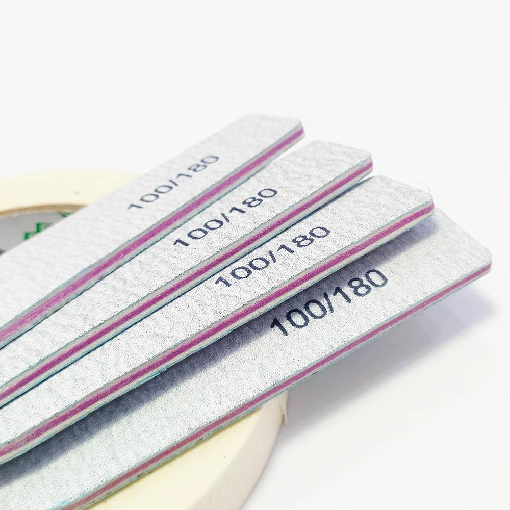 Nail File Buffer 100/180 Grit Half Moon Nail Files Manicure Tool - Body Bliss Essentials