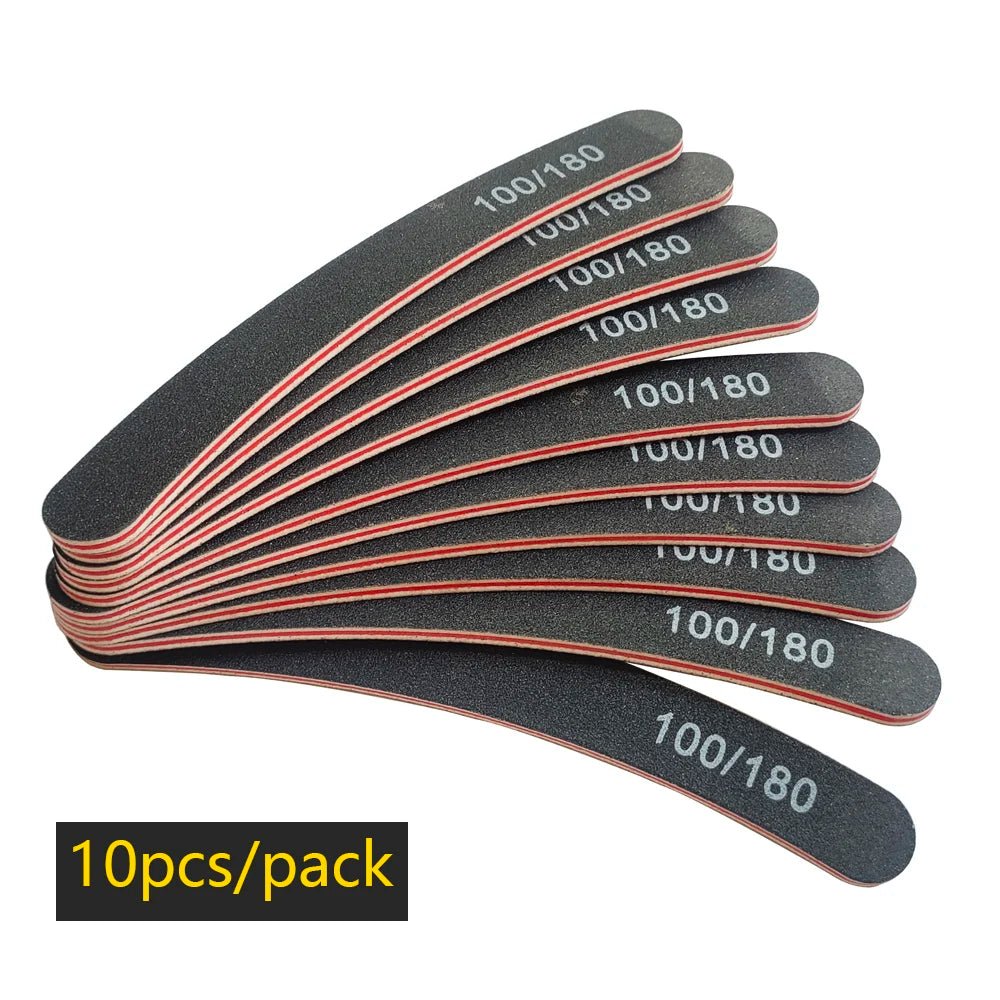 Nail File Buffer 100/180 Grit Half Moon Nail Files Manicure Tool - Body Bliss Essentials