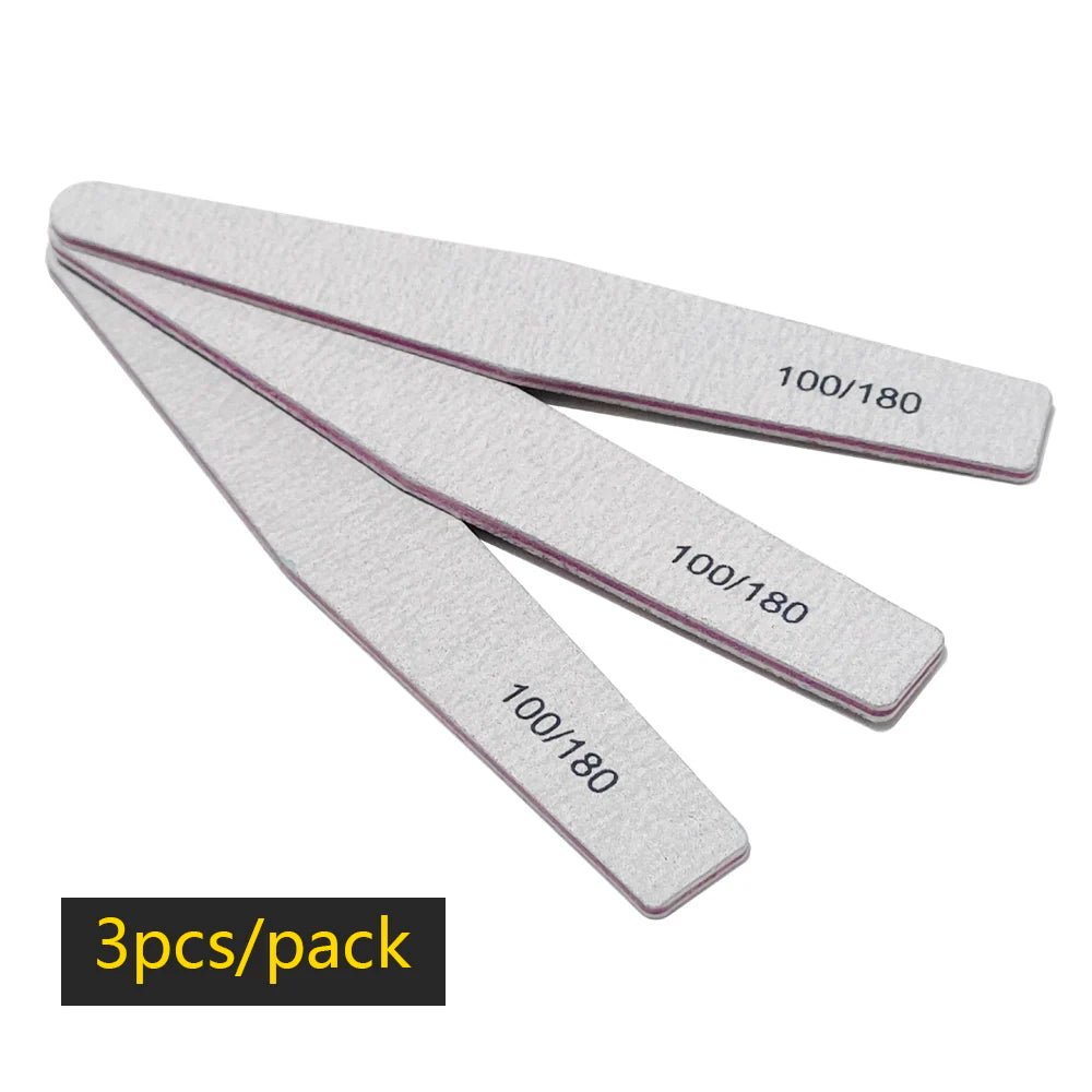 Nail File Buffer 100/180 Grit Half Moon Nail Files Manicure Tool - Body Bliss Essentials