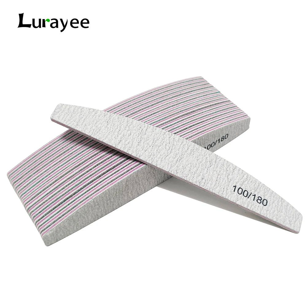 Nail File Buffer 100/180 Grit Half Moon Nail Files Manicure Tool - Body Bliss Essentials