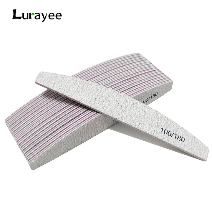 Nail File Buffer 100/180 Grit Half Moon Nail Files Manicure Tool - Body Bliss Essentials