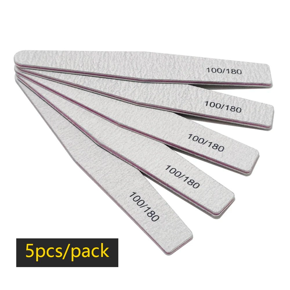 Nail File Buffer 100/180 Grit Half Moon Nail Files Manicure Tool - Body Bliss Essentials