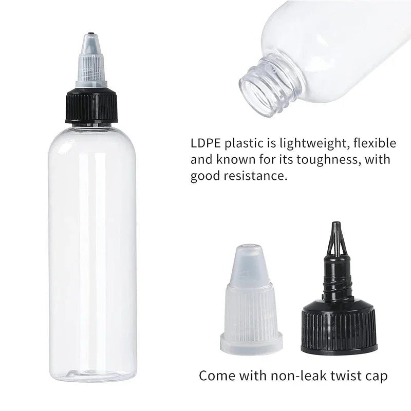 30PCS 30ml/60ml/100ml/120ml Plastic Refillable Bottle Pigment Ink Containers - Body Bliss Essentials