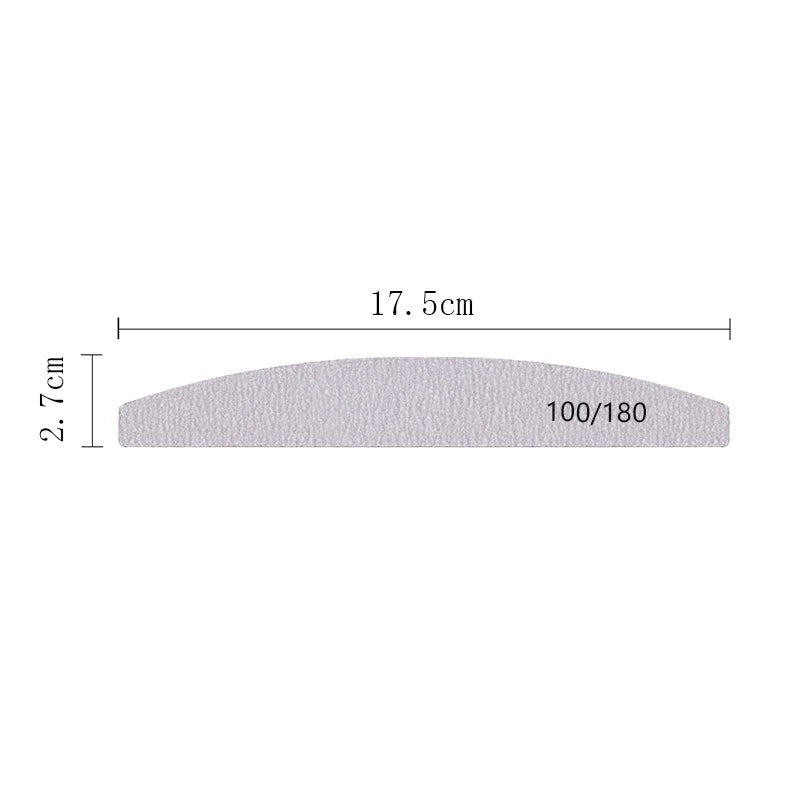 Nail File Buffer 100/180 Grit Half Moon Nail Files Manicure Tool - Body Bliss Essentials