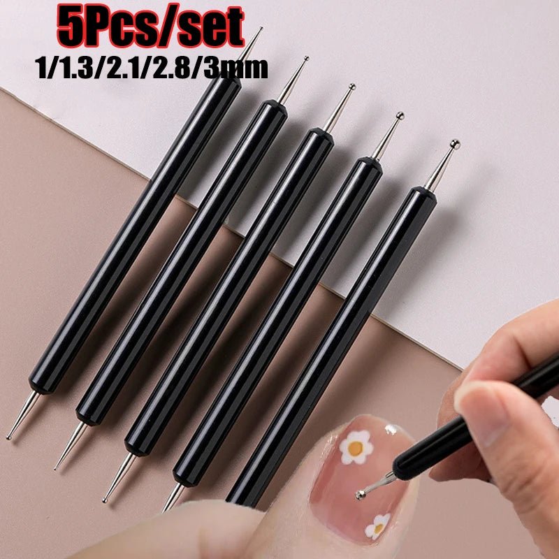 1/2Pc Double - ended Silicone Nail Art Carved Pen Multi - Function Nail Brush - Body Bliss Essentials