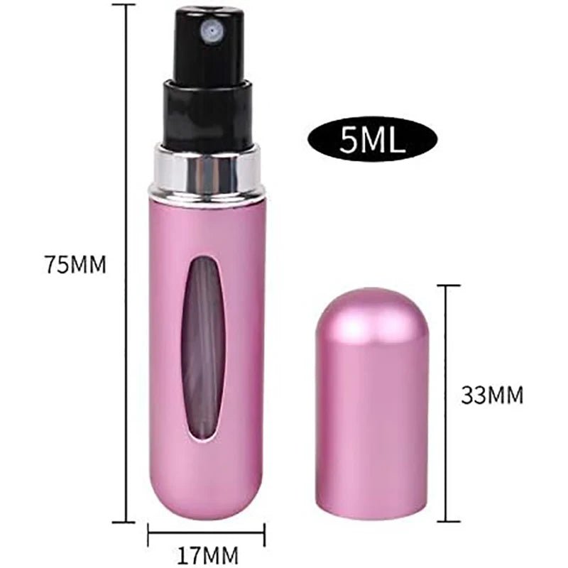 1/5Pcs Travel Perfume Bottle Refillable Portable Mini Atomizer - Body Bliss Essentials