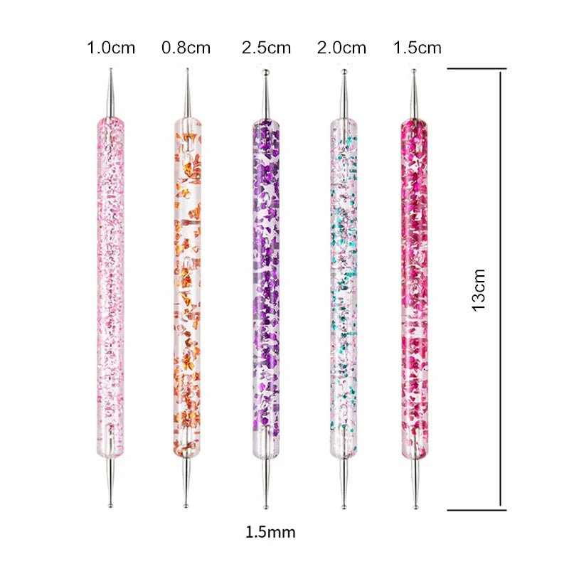 Nail Point Drill Pen Wooden Pen Bar Stirring Nail Polish Draw Pen - Body Bliss Essentials