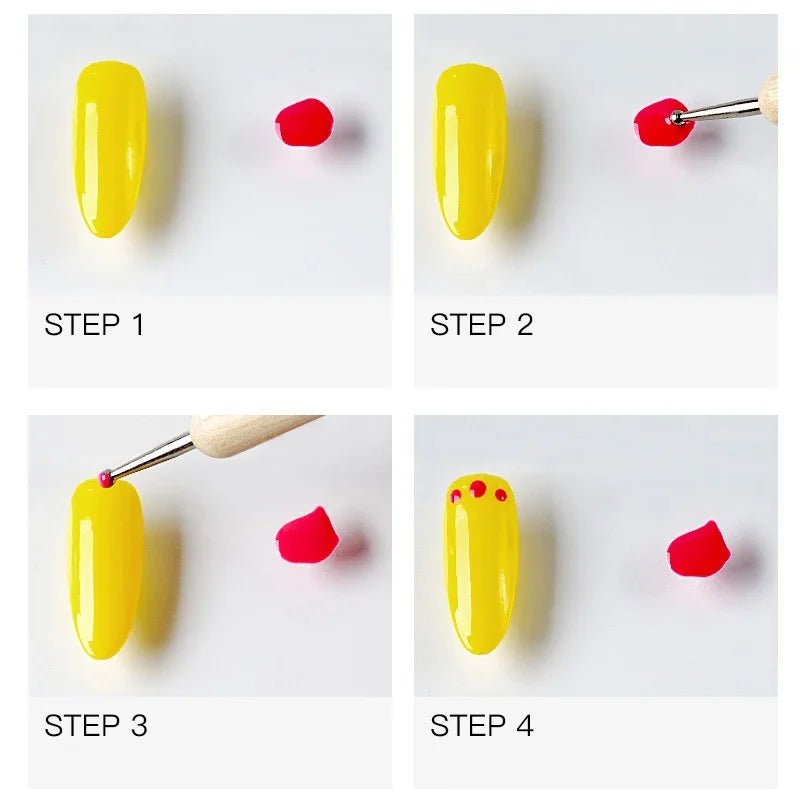 Nail Point Drill Pen Wooden Pen Bar Stirring Nail Polish Draw Pen - Body Bliss Essentials