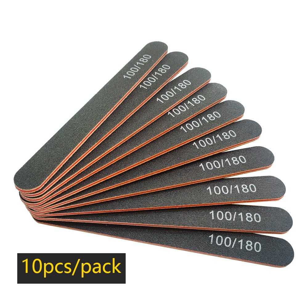 Nail File Buffer 100/180 Grit Half Moon Nail Files Manicure Tool - Body Bliss Essentials