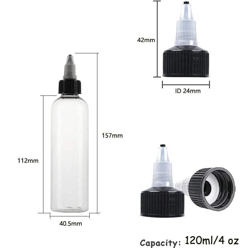 30PCS 30ml/60ml/100ml/120ml Plastic Refillable Bottle Pigment Ink Containers - Body Bliss Essentials