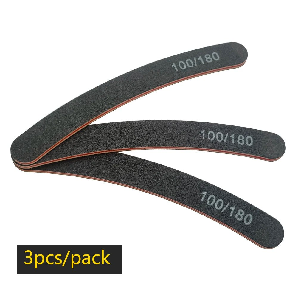 Nail File Buffer 100/180 Grit Half Moon Nail Files Manicure Tool - Body Bliss Essentials