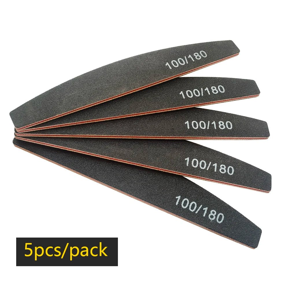 Nail File Buffer 100/180 Grit Half Moon Nail Files Manicure Tool - Body Bliss Essentials
