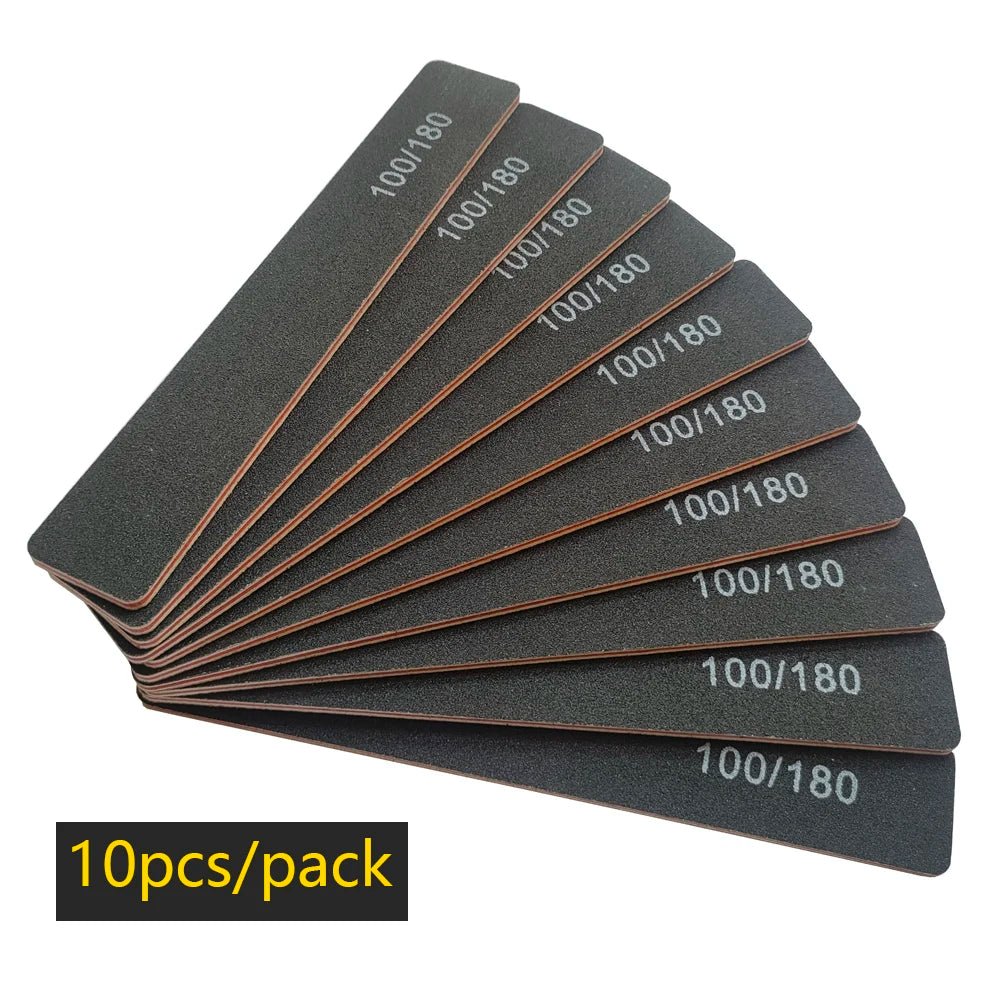 Nail File Buffer 100/180 Grit Half Moon Nail Files Manicure Tool - Body Bliss Essentials