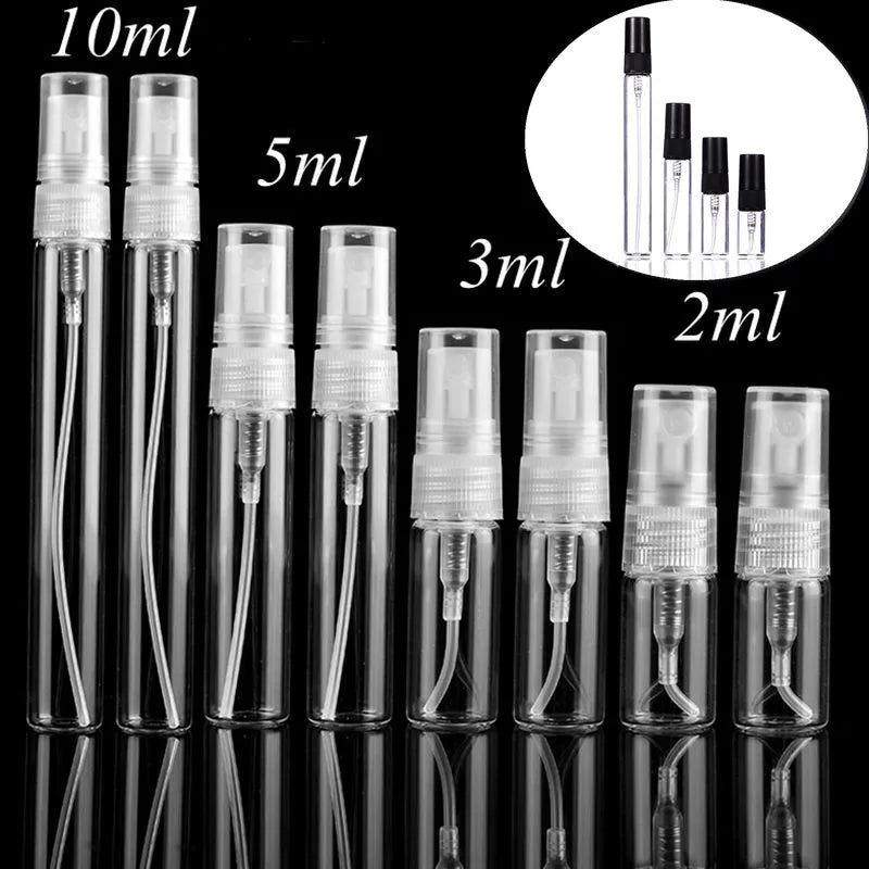 5pcs/pack 2ML 3ML 5ML 10ML Clear Mini Perfume Glass Bottle - Body Bliss Essentials