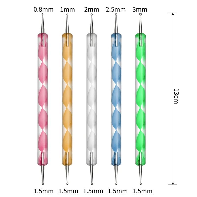 Nail Point Drill Pen Wooden Pen Bar Stirring Nail Polish Draw Pen - Body Bliss Essentials