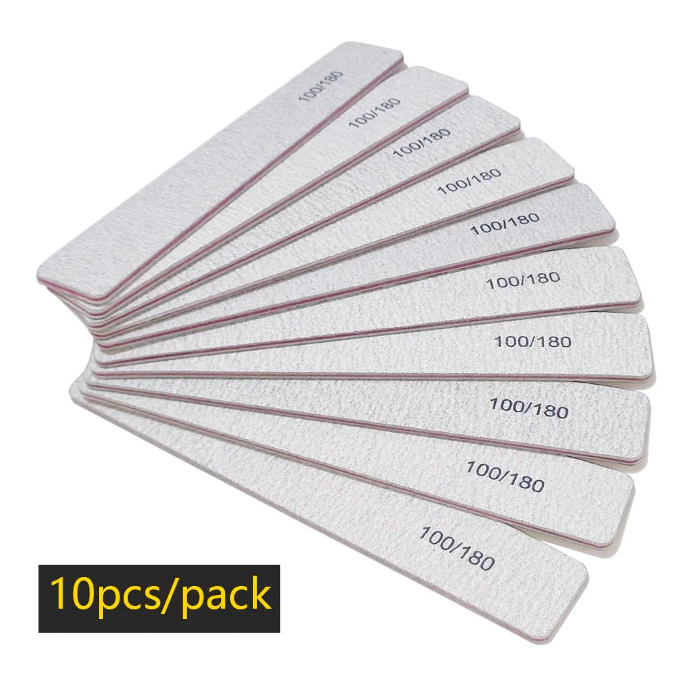 Nail File Buffer 100/180 Grit Half Moon Nail Files Manicure Tool - Body Bliss Essentials
