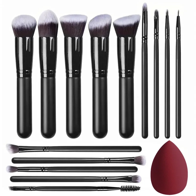 NEW 14PCS Makeup Brushes Set Soft Fluffy Cosmetics Beauty Tool - Body Bliss Essentials