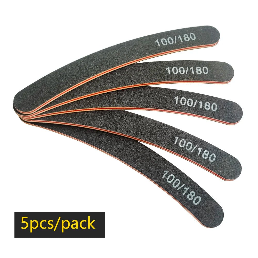 Nail File Buffer 100/180 Grit Half Moon Nail Files Manicure Tool - Body Bliss Essentials