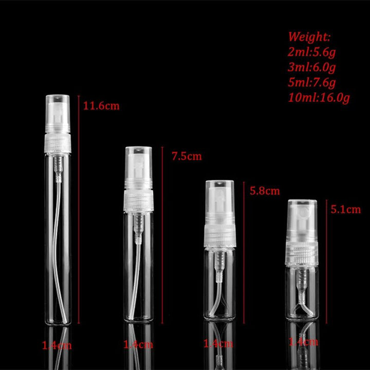 5pcs/pack 2ML 3ML 5ML 10ML Clear Mini Perfume Glass Bottle - Body Bliss Essentials