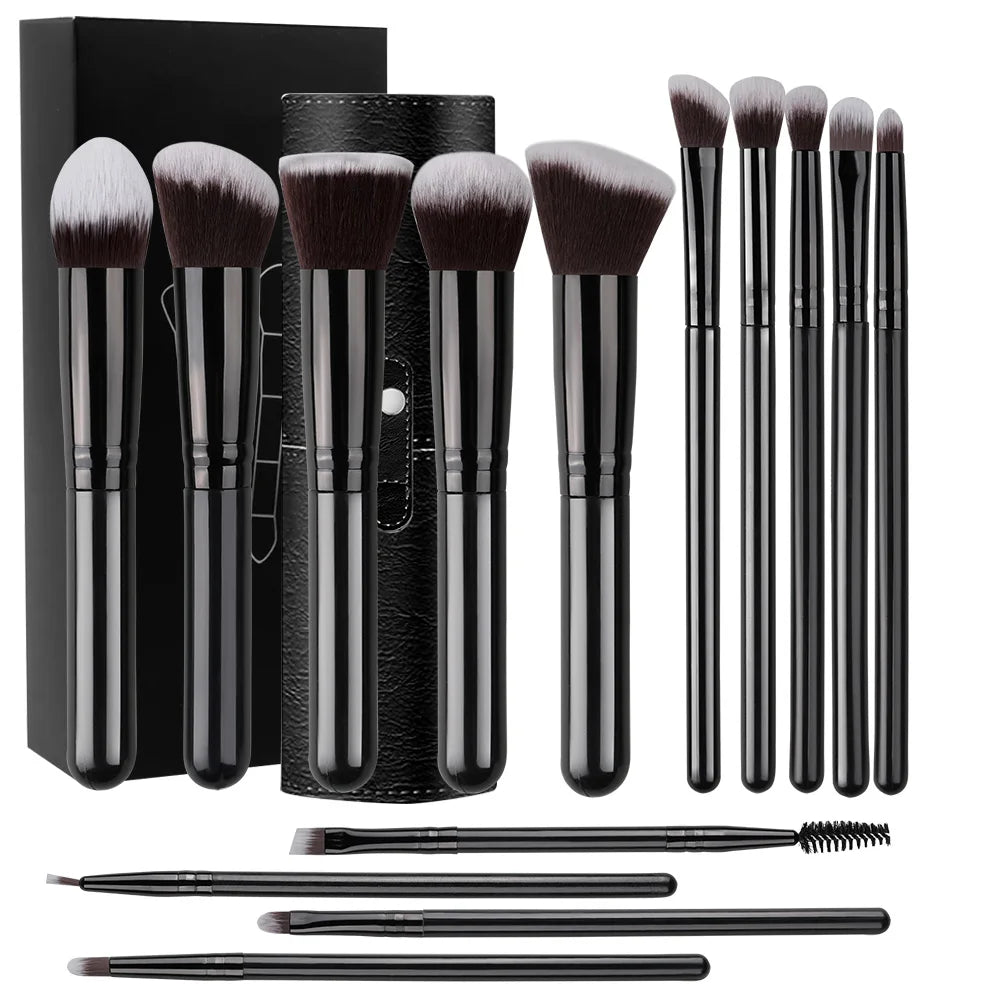 NEW 14PCS Makeup Brushes Set Soft Fluffy Cosmetics Beauty Tool - Body Bliss Essentials
