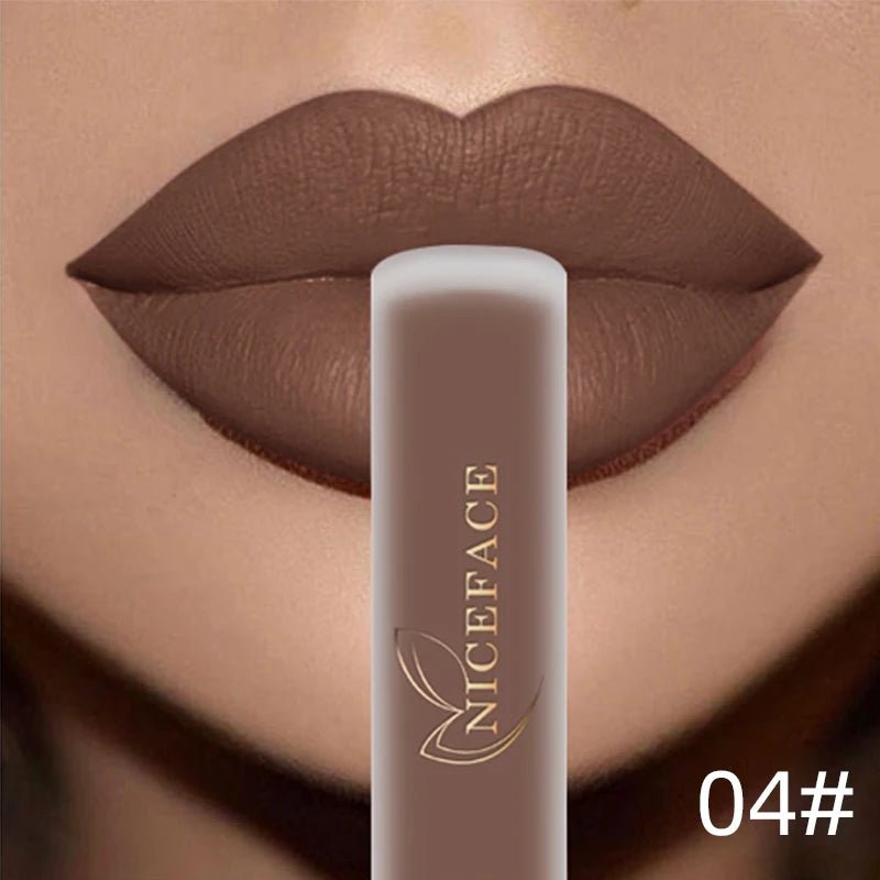 Nude Liquid Lipsticks Waterproof Velvet Matte Lip Gloss Long Lasting - Body Bliss Essentials