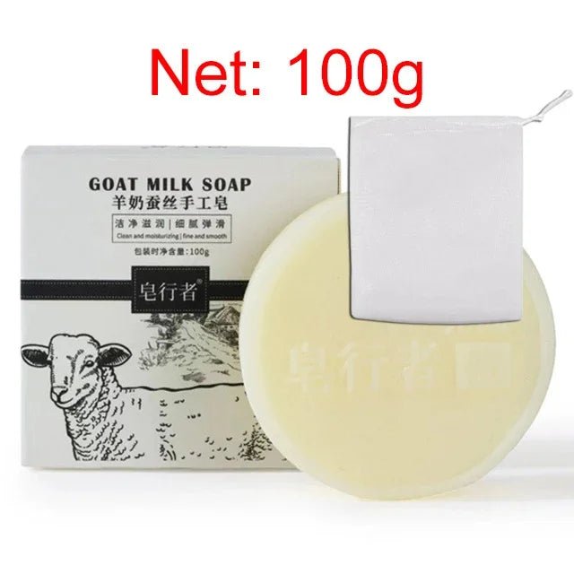 Goat Milk Silk Protein Handmade Soap With Foam Net Brightening Oil Control - Body Bliss Essentials
