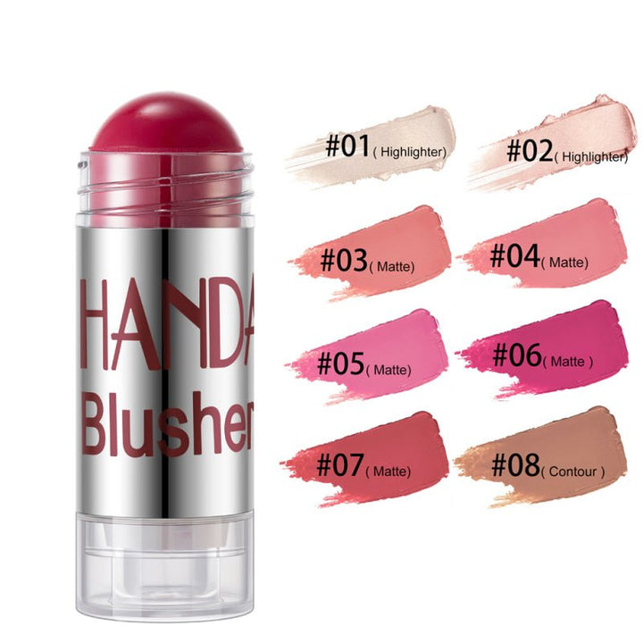 Cheek Blusher Shimmer Blush Stick Face Makeup Highlighter Bronzer Contour Cream Long - lasting Facial Make Up Cosmetics - Body Bliss Essentials