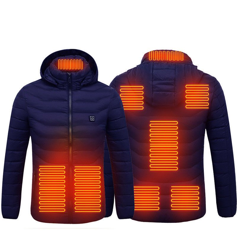 Winter Heated Jacket USB Electric Cotton Coat Zip - up Heater Thermal Clothing Heating Vest For Men - Body Bliss Essentials