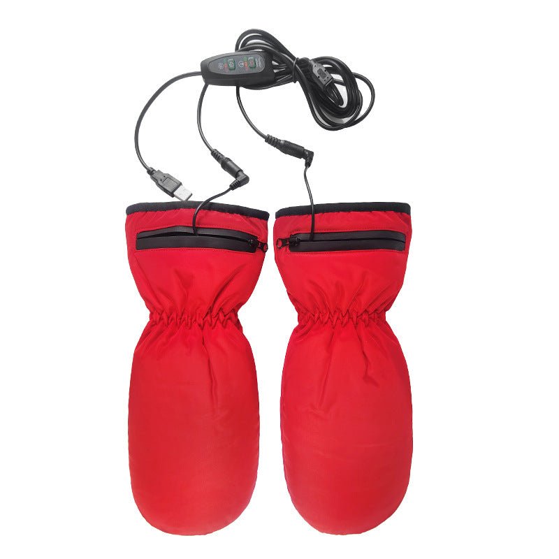 Electrically Heated Gloves Heating Zipper Thermal Windproof Gloves - Body Bliss Essentials
