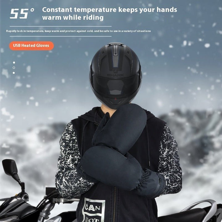 Electrically Heated Gloves Heating Zipper Thermal Windproof Gloves - Body Bliss Essentials