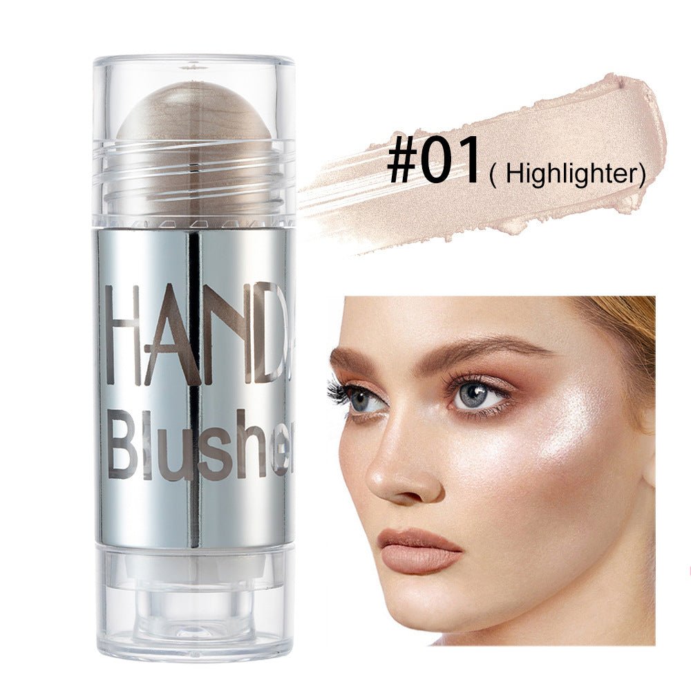 Cheek Blusher Shimmer Blush Stick Face Makeup Highlighter Bronzer Contour Cream Long - lasting Facial Make Up Cosmetics - Body Bliss Essentials