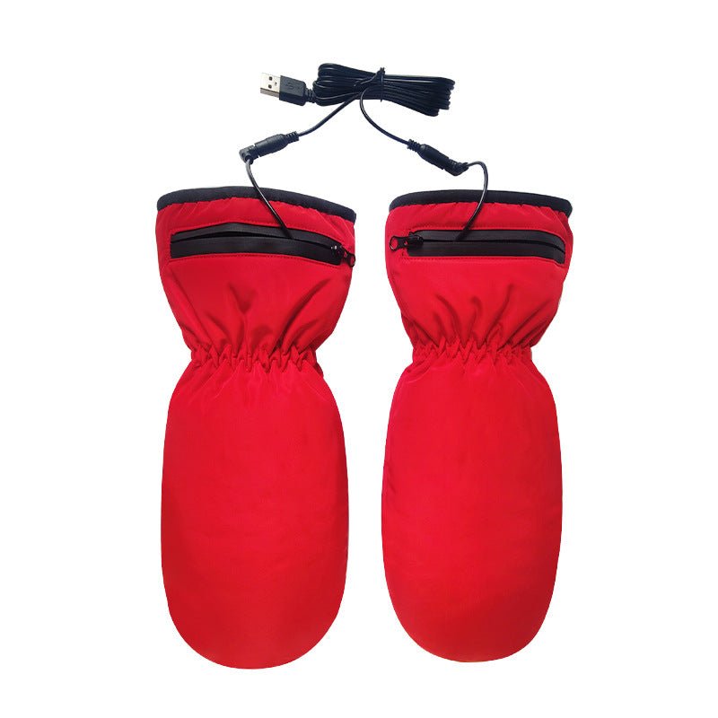 Electrically Heated Gloves Heating Zipper Thermal Windproof Gloves - Body Bliss Essentials