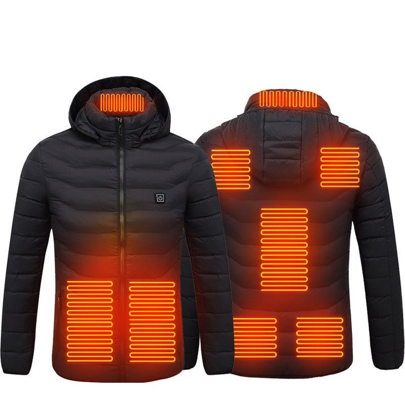 Winter Heated Jacket USB Electric Cotton Coat Zip - up Heater Thermal Clothing Heating Vest For Men - Body Bliss Essentials